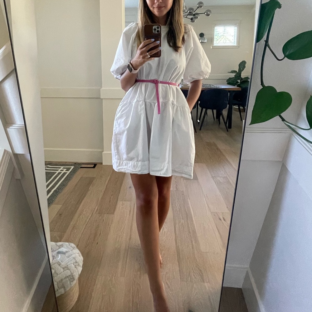Loose fitting white dress